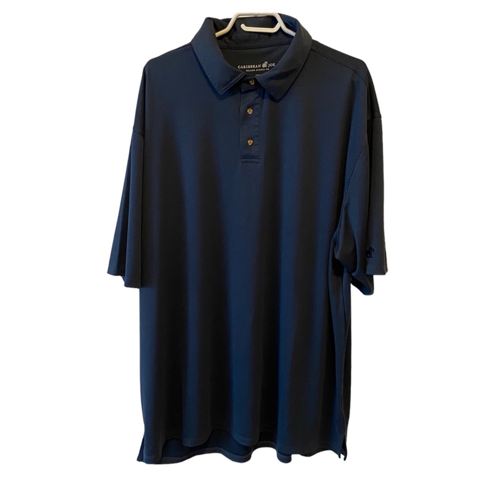 Caribbean Joe Navy Blue Short Sleeve Polo Shirt - 2XLT